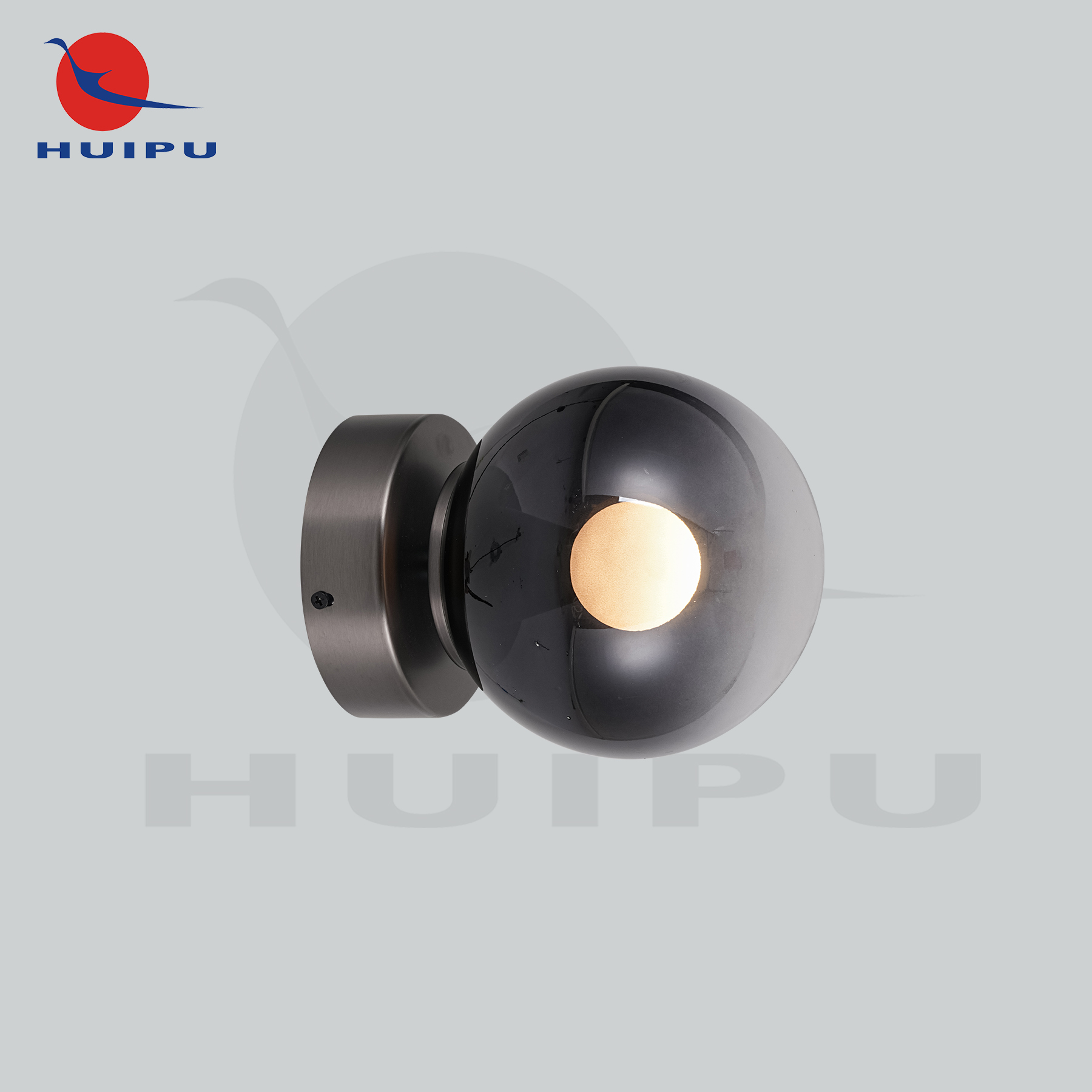 2026 Latest Cool Design LED Wall Light Fading Black Glass Ball Gunmetal Finish Space Gray